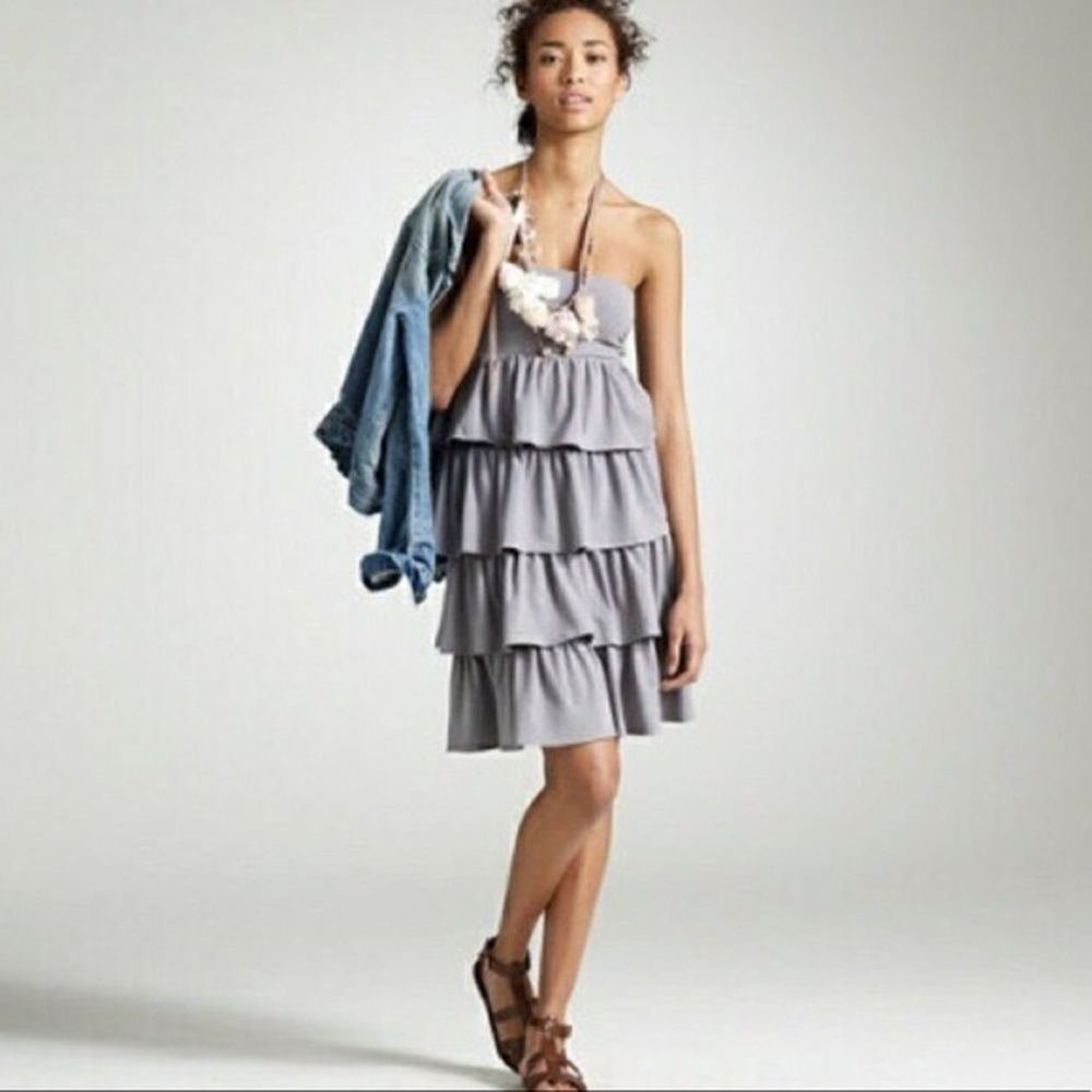 JCrew Gabriella tiered strapless dress.  Size M